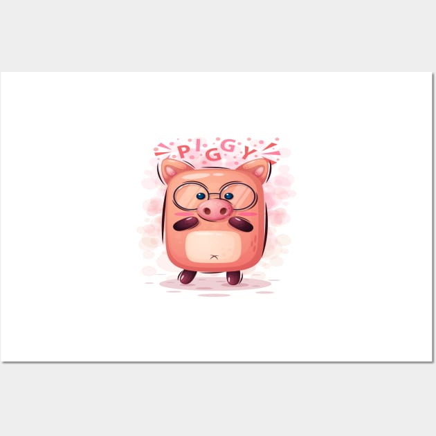 piggy funny characters Wall Art by walidhamza